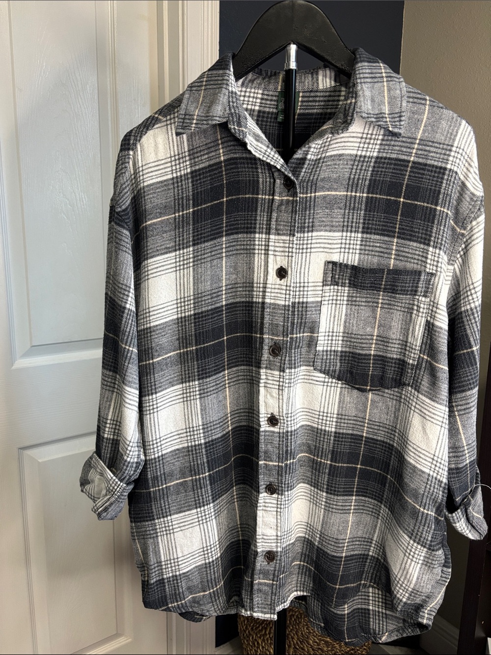 wild fable Black and White Plaid Button-Down Shirt